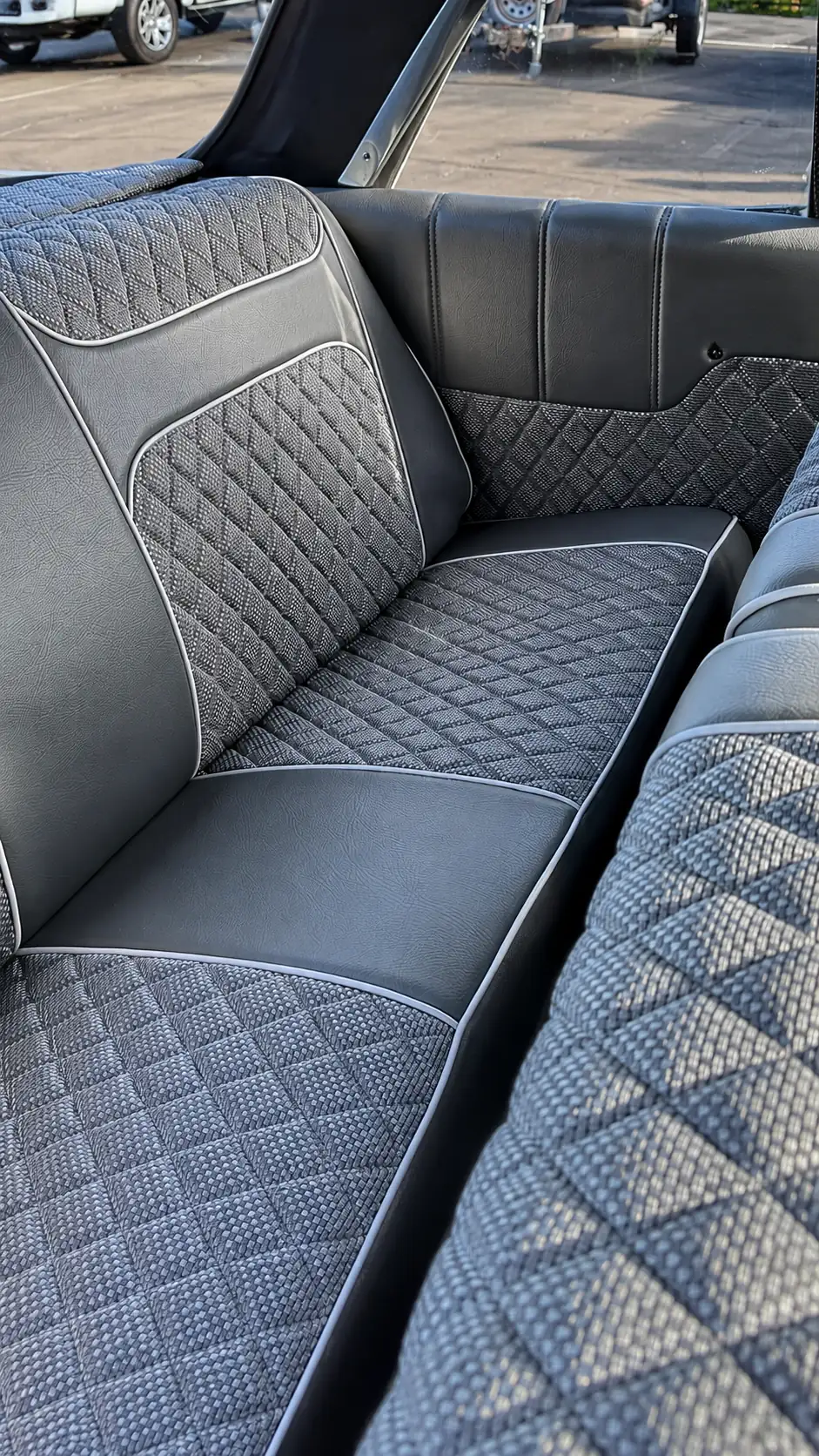 Diamond stitching detail