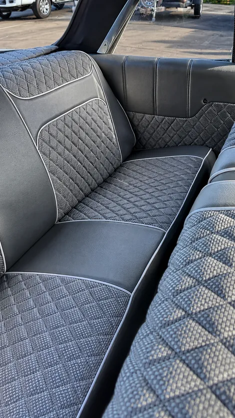 Classic bench seat with diamond stitched inserts