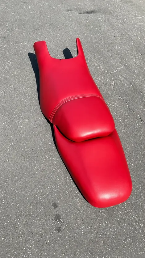 Red Two-Up Motorcycle Seat